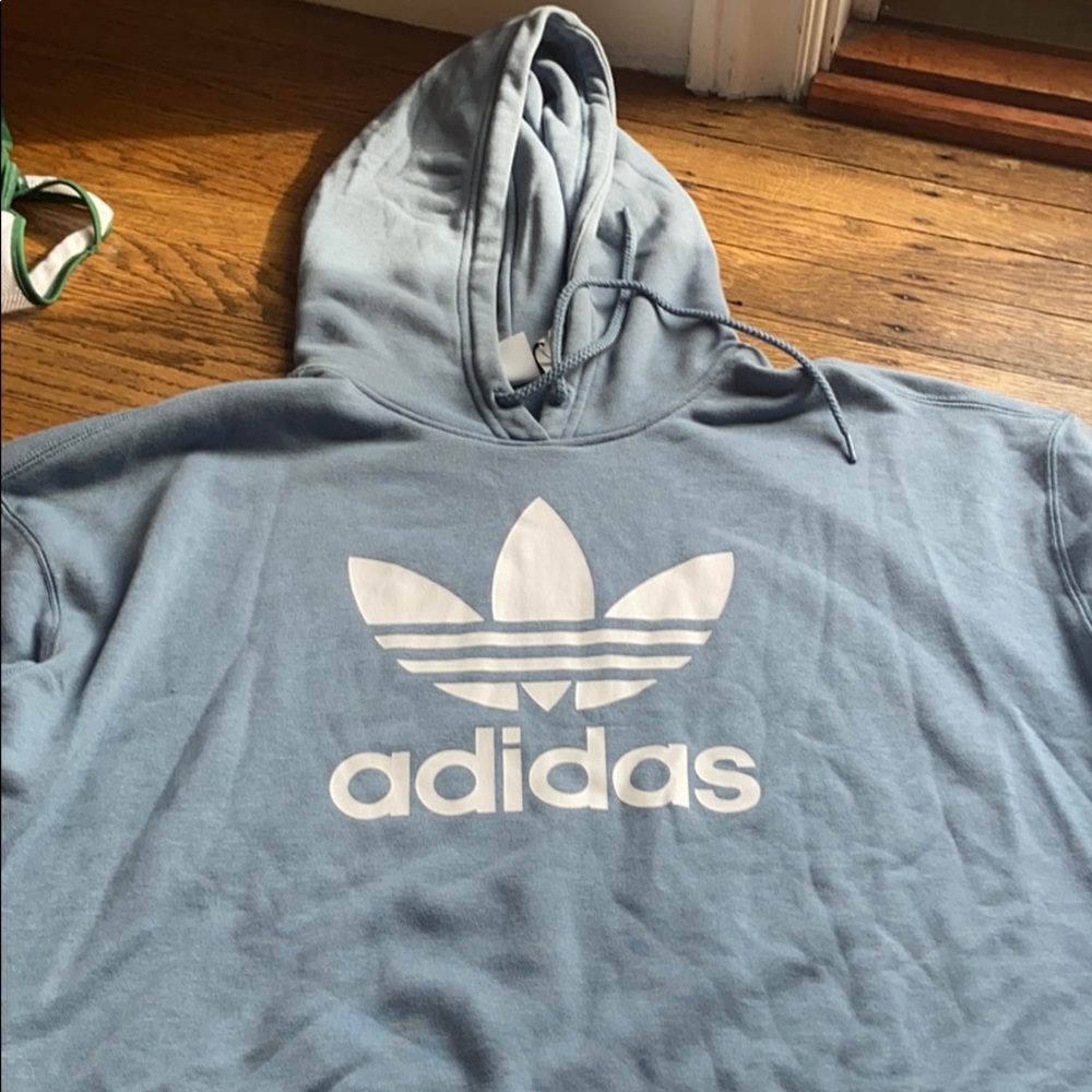 super cute baby blue adidas hoodie
